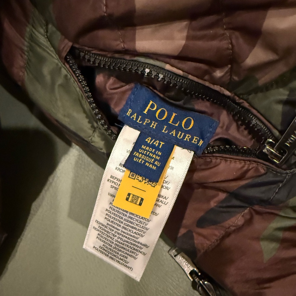 Polo Ralph Lauren reversible light puffer jacket 4t - Picture 4 of 4